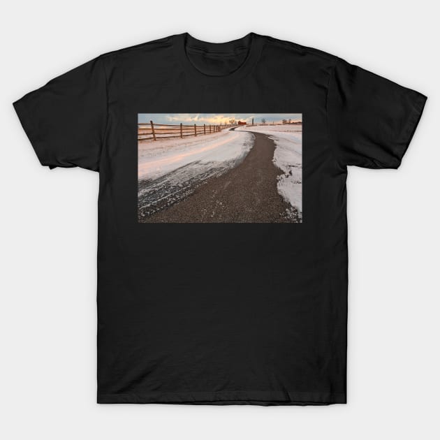 Winding Winter Road T-Shirt by somadjinn